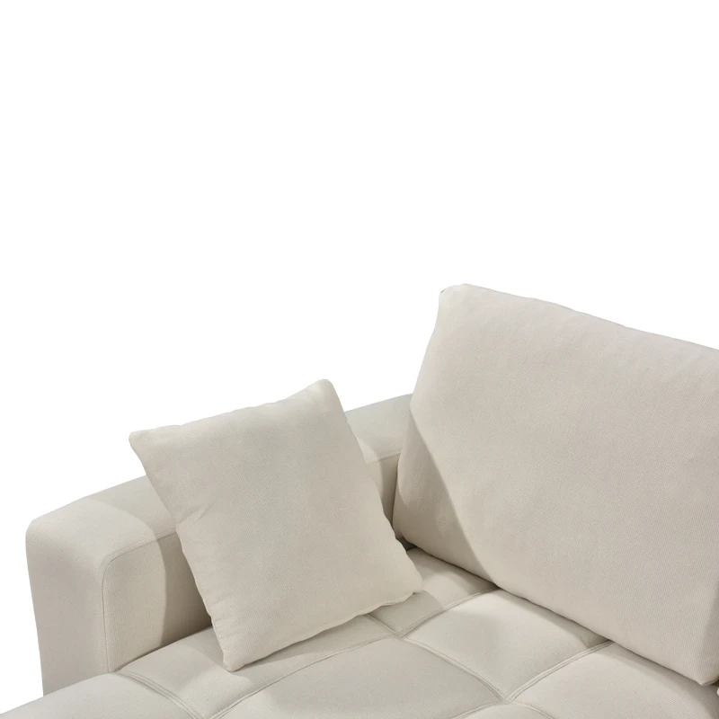 Corner sofa bed reversible corner Belda pakoworld with storage space cream fabric 246x138x82cm