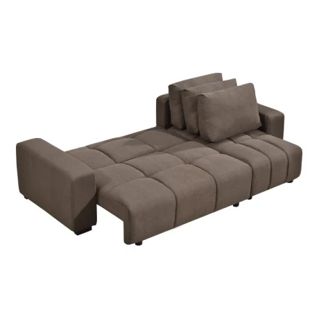 Corner sofa bed reversible corner Belda pakoworld with storage space dark brown fabric 246x138x82cm
