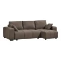 Corner sofa bed reversible corner Belda pakoworld with storage space dark brown fabric 246x138x82cm