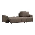Corner sofa bed reversible corner Belda pakoworld with storage space dark brown fabric 246x138x82cm