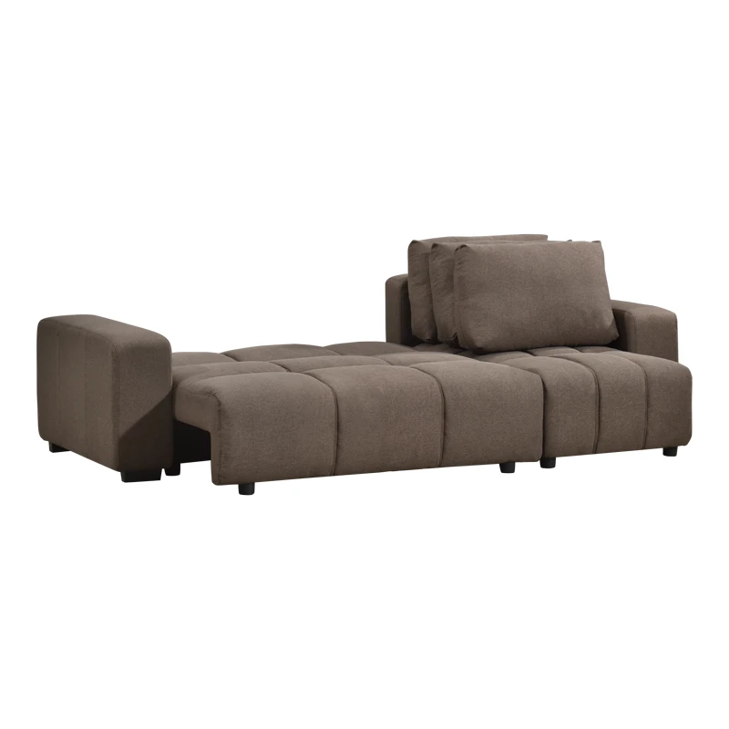 Corner sofa bed reversible corner Belda pakoworld with storage space dark brown fabric 246x138x82cm