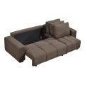 Corner sofa bed reversible corner Belda pakoworld with storage space dark brown fabric 246x138x82cm