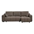 Corner sofa bed reversible corner Belda pakoworld with storage space dark brown fabric 246x138x82cm