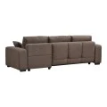 Corner sofa bed reversible corner Belda pakoworld with storage space dark brown fabric 246x138x82cm