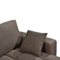Corner sofa bed reversible corner Belda pakoworld with storage space dark brown fabric 246x138x82cm