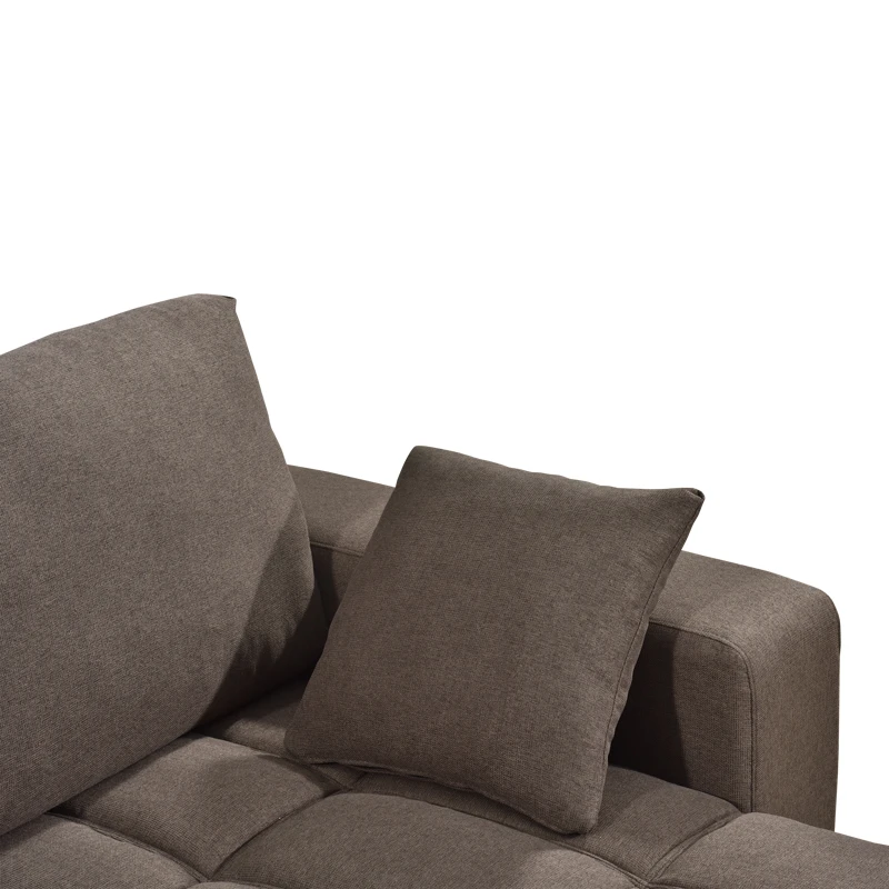 Corner sofa bed reversible corner Belda pakoworld with storage space dark brown fabric 246x138x82cm