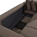 Corner sofa bed reversible corner Belda pakoworld with storage space dark brown fabric 246x138x82cm