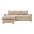 Belle pakoworld reversible corner sofa bed beige fabric 236x164x88cm