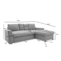 Belle pakoworld reversible corner sofa bed beige fabric 236x164x88cm