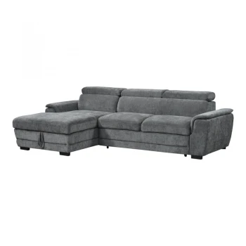 Dreamora right corner pakoworld corner sofa bed with storage space anthracite fabric 270x167x82cm