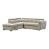 Corner sofa bed right corner Nuvora pakoworld with storage space beige fabric 244x225x79cm