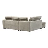 Corner sofa bed right corner Nuvora pakoworld with storage space beige fabric 244x225x79cm