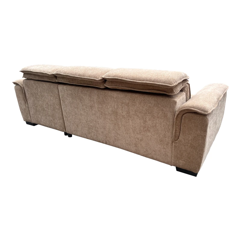 Γωνιακός καναπές-κρεβάτι Lemance pakoworld αριστερή γωνία με μπεζ ύφασμα 255x168x82εκ