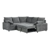 Corner sofa bed Lounivo pakoworld anthracite fabric 215x215x84cm