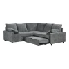 Corner sofa bed Lounivo pakoworld anthracite fabric 215x215x84cm