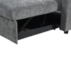 Corner sofa bed Lounivo pakoworld anthracite fabric 215x215x84cm