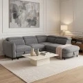 Left corner sofa-sofabed Napia pakoworld anthracite fabric 249x210x98cm