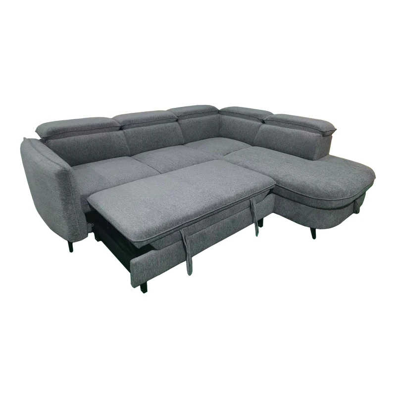 Left corner sofa-sofabed Napia pakoworld anthracite fabric 249x210x98cm