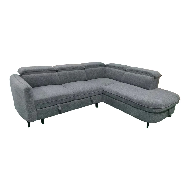 Left corner sofa-sofabed Napia pakoworld anthracite fabric 249x210x98cm