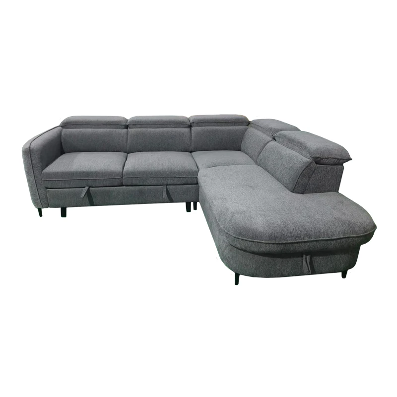 Left corner sofa-sofabed Napia pakoworld anthracite fabric 249x210x98cm
