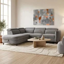 Right corner sofa-sofabed Napia pakoworld anthracite fabric 249x210x98cm
