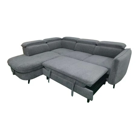 Right corner sofa-sofabed Napia pakoworld anthracite fabric 249x210x98cm