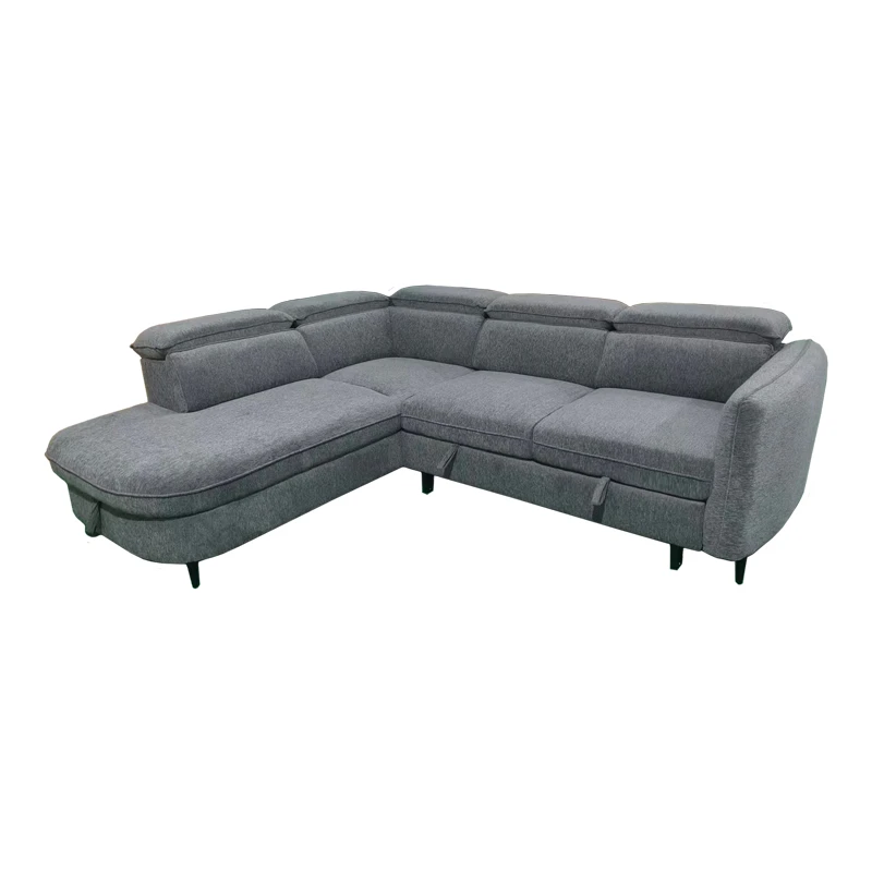 Right corner sofa-sofabed Napia pakoworld anthracite fabric 249x210x98cm