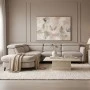 Right corner sofa-sofabed Napia pakoworld beige fabric 249x210x98cm