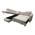 Right corner sofa-sofabed Napia pakoworld beige fabric 249x210x98cm