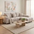 Left corner sofa Londe pakoworld grey beige fabric 273x211x92cm