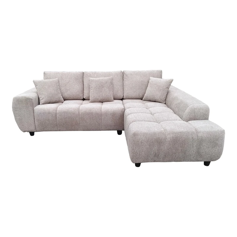 Left corner sofa Londe pakoworld grey beige fabric 273x211x92cm