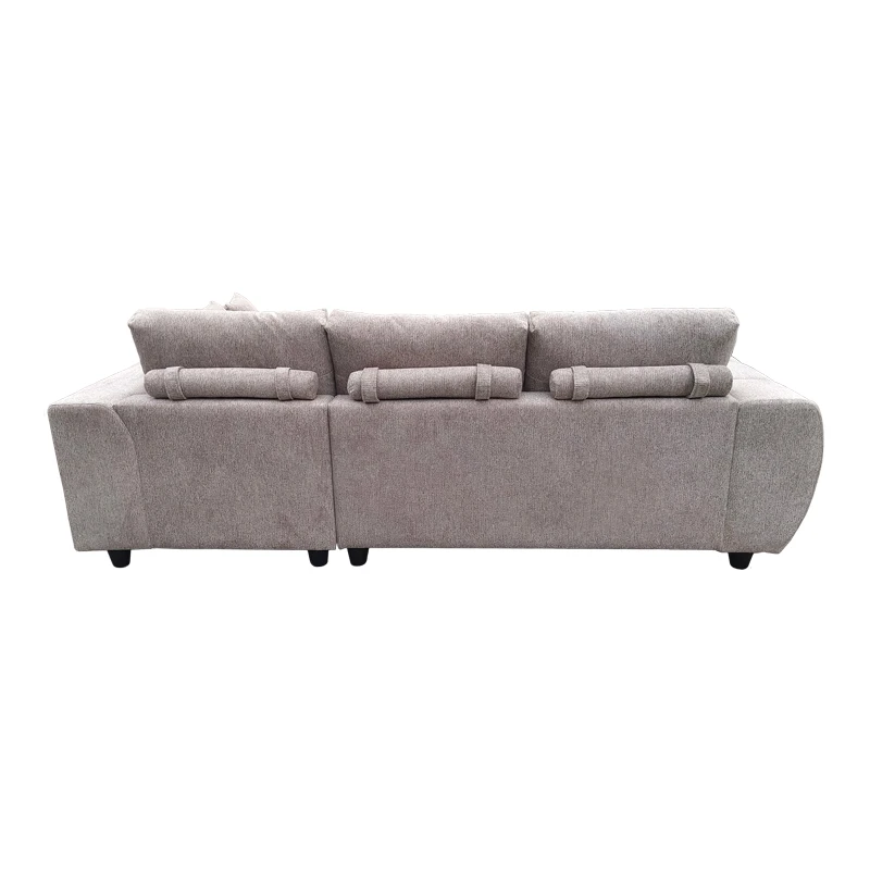 Left corner sofa Londe pakoworld grey beige fabric 273x211x92cm