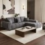 Left corner sofa Londe pakoworld grey fabric 273x211x92cm