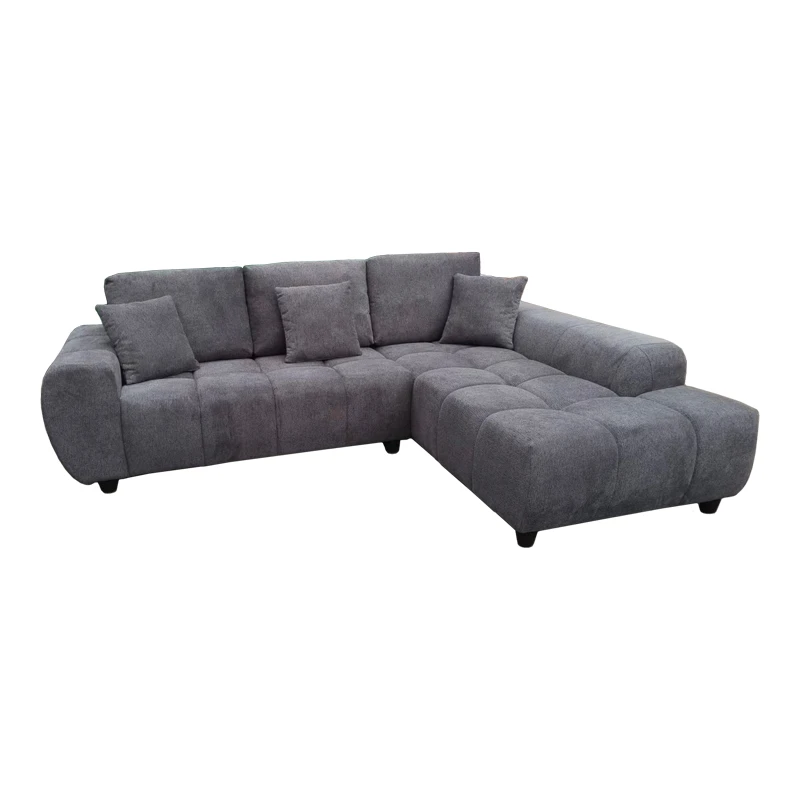 Left corner sofa Londe pakoworld grey fabric 273x211x92cm