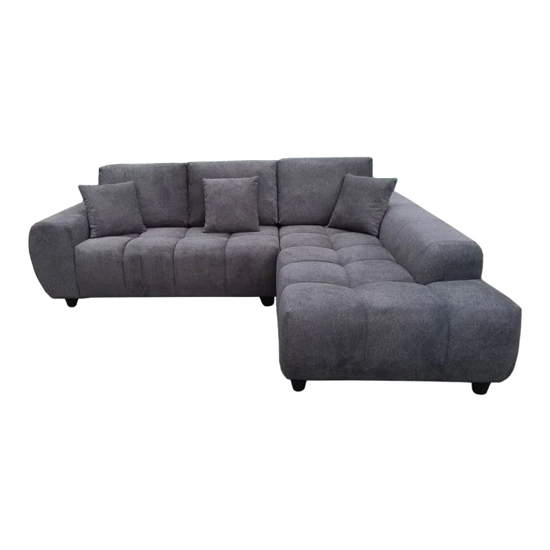 Left corner sofa Londe pakoworld grey fabric 273x211x92cm