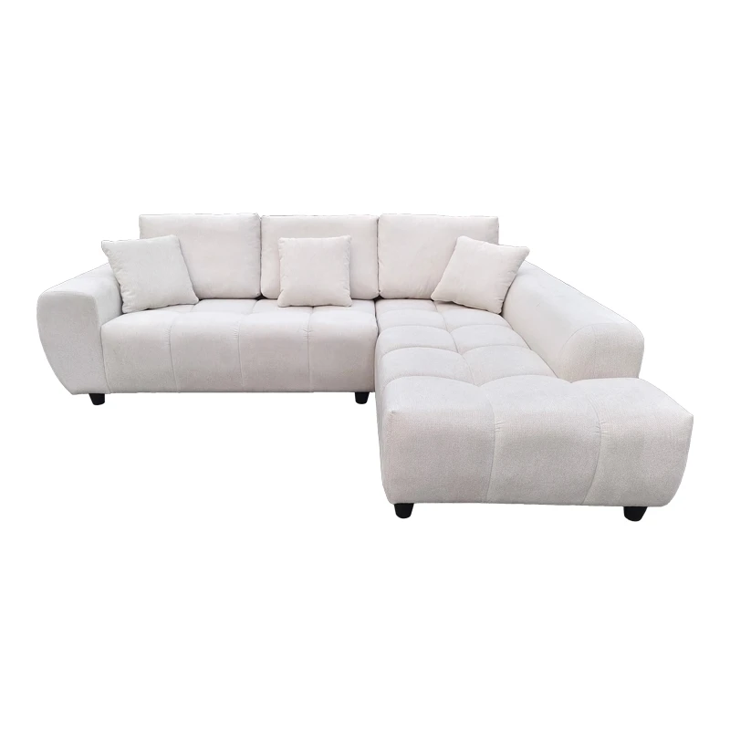 Left corner sofa Londe pakoworld beige fabric 273x211x92cm