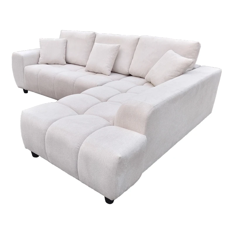Left corner sofa Londe pakoworld beige fabric 273x211x92cm