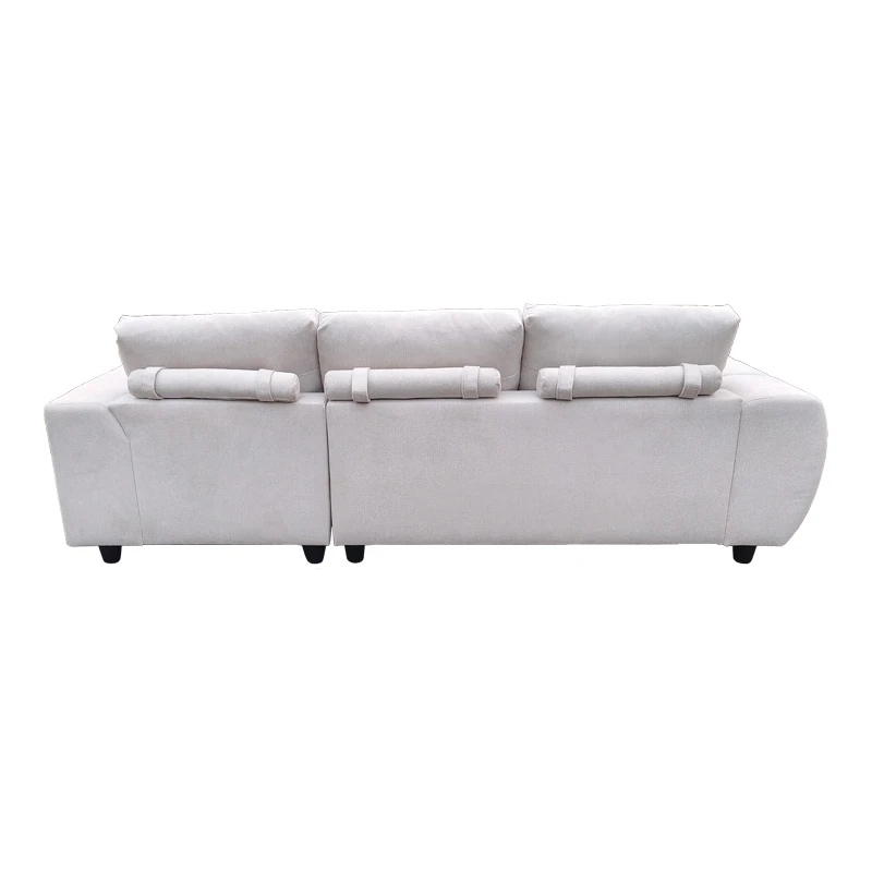 Left corner sofa Londe pakoworld beige fabric 273x211x92cm