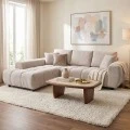 Right corner sofa Londe pakoworld grey beige fabric 273x211x92cm