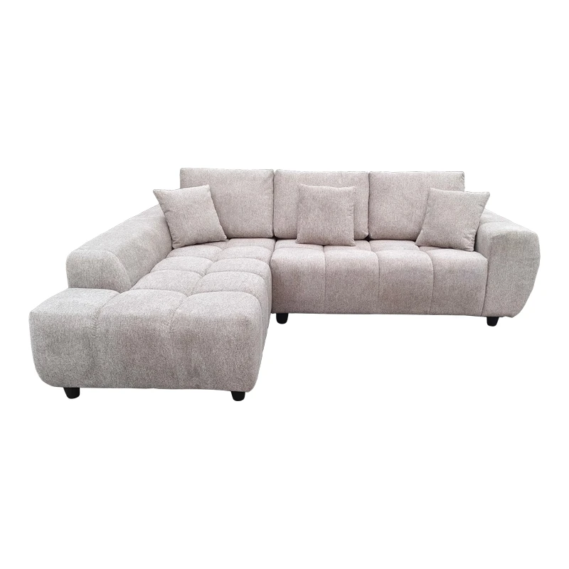 Right corner sofa Londe pakoworld grey beige fabric 273x211x92cm