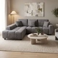Right corner sofa Londe pakoworld grey fabric 273x211x92cm