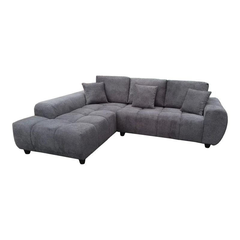 Right corner sofa Londe pakoworld grey fabric 273x211x92cm