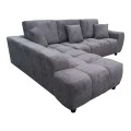 Right corner sofa Londe pakoworld grey fabric 273x211x92cm