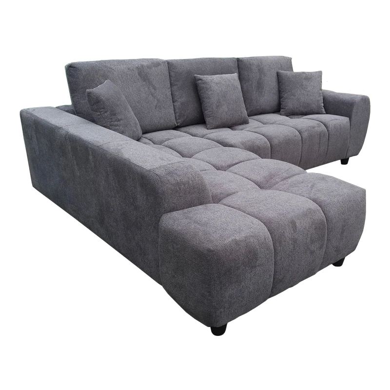 Right corner sofa Londe pakoworld grey fabric 273x211x92cm