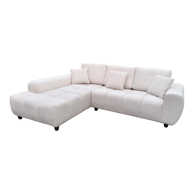 Right corner sofa Londe pakoworld beige fabric 273x211x92cm