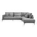 Γωνιακός καναπές Maliva pakoworld αριστερή γωνία γκρι ύφασμα 280x210x100εκ