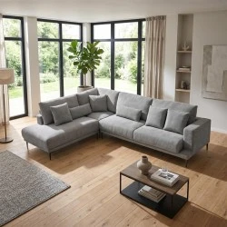 Corner sofa Maliva pakoworld right corner grey fabric 280x210x100cm