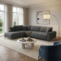 Corner sofa Veneto pakoworld left corner anthracite fabric 298x208x85cm