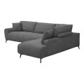 Corner sofa Veneto pakoworld left corner anthracite fabric 298x208x85cm