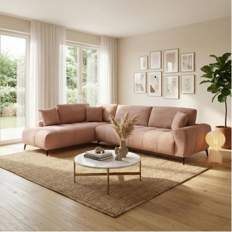 Corner sofa Veneto pakoworld left corner rotten apple fabric 298x208x85cm